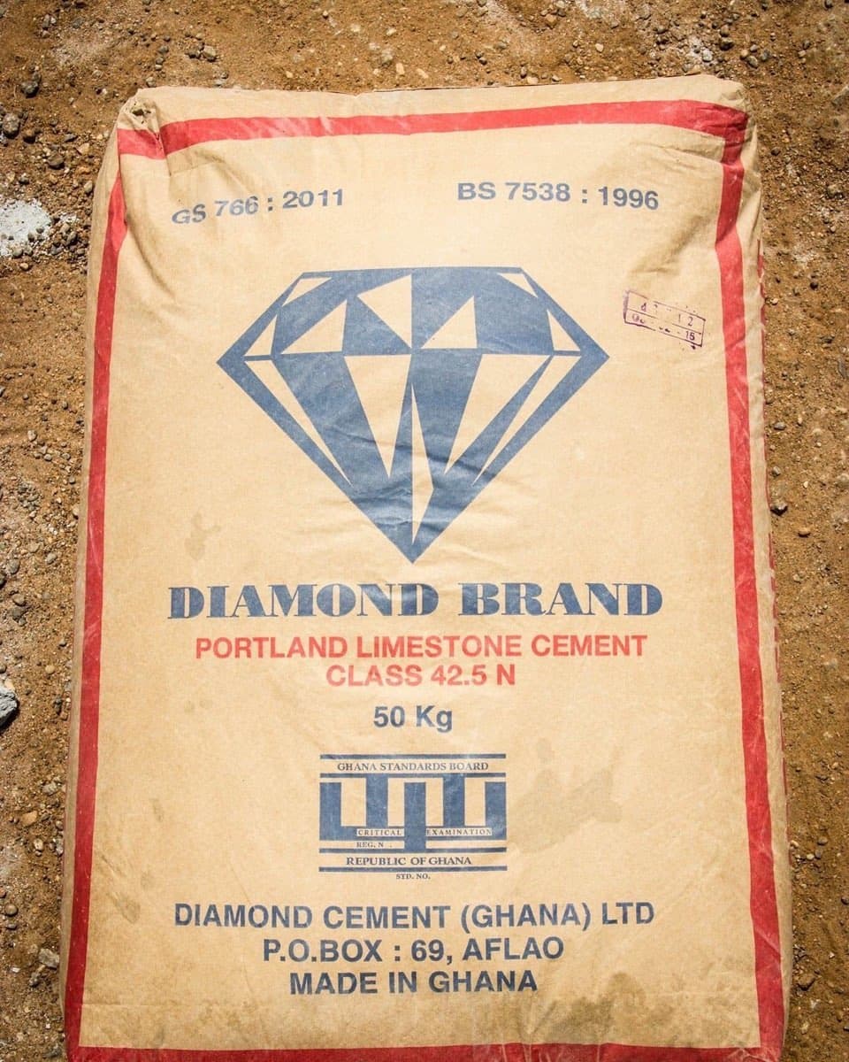 Diamond 42.5 N Portland Limestone Cement - High quality construction material available for delivery across Ghana