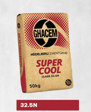 GHACEM 32.5 N Super Cool - High quality construction material available for delivery across Ghana