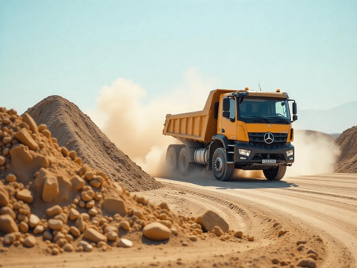 Sand & Gravel construction materials category showcasing various building supplies and products available for delivery